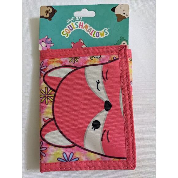 Squishmallows Fifi the Fox Tri Fold Wallet Nylon Velclosure New Kellytoys 4.5” - Picture 2 of 7